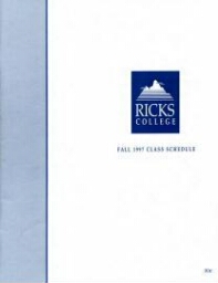 Ricks College Fall 1997 Class Schedule