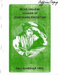 Ricks College Division of Continuing Education Fall Schedule 1990