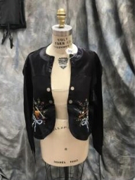 Satin Jacket Embroidered Front