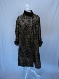 Leopard print faux fur coat