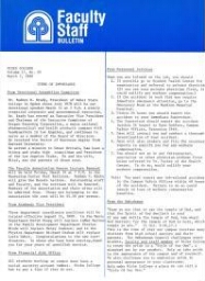 Faculty Bulletin, Volume 17, No. 22, March 7, 1980