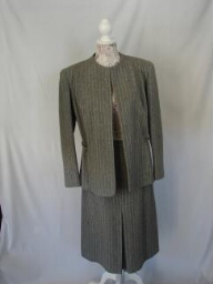 Woman's grey pin striped flannel suit