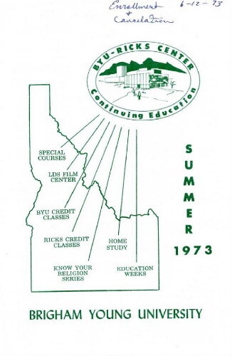 Ricks College Class Schedule 1973-74