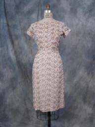 Beige Embroidered Linen Dress