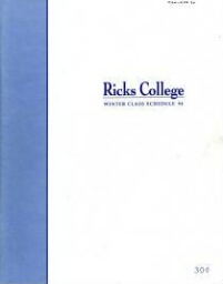 Ricks College Winter Class Schedule 94