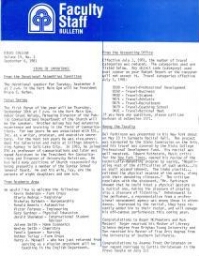 Faculty Bulletin, Volume 19, No. 1, September 4, 1981
