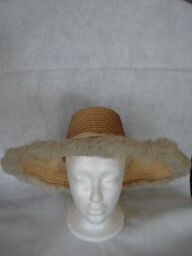Fringed straw hat