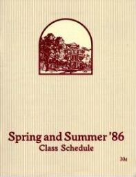 Spring and Summer '86 Class Schedule