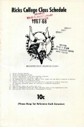 Ricks College Class Schedule 1967-68