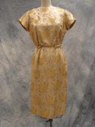 Gold Dress Corded Waistline