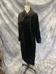Black Velvet Plush Coat