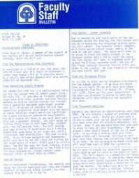 Faculty Bulletin, Volume 18, No. 28, April 17, 1981