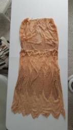 Nude Crepe Chiffon Beaded Dress