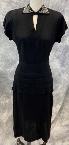 Black Dress Beaded Collar
