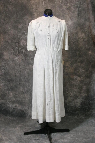 Cream Linen Shirtwaist Dress