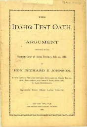 The Idaho Test Oath