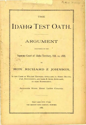 The Idaho Test Oath