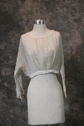 Cream Cotton and Muslin Blouse