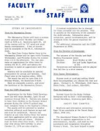 Faculty Bulletin, Volume 11, No. 32, April 22, 1974