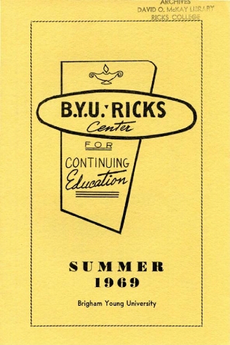 BYU-Ricks Center for Continuing Education, Summer 1969