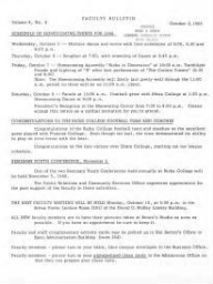 Faculty Bulletin, Volume 4, No. 4, October 3, 1966