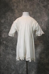 White Cotton Lawn Dress With Pleat