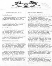 Faculty Bulletin, Volume 7, No. 5, September 15, 1969