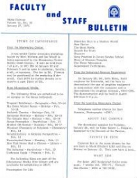 Faculty Bulletin, Volume 12, No. 18, January 27, 1975