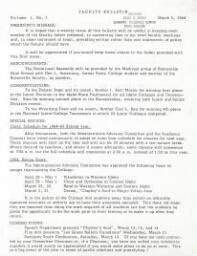 Faculty Bulletin, Volume 1, No. 1, March 5, 1964