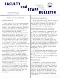 Faculty Bulletin, Volume 10, No. 14, December 11, 1972