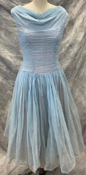 Blue Sheer Tricot Dress