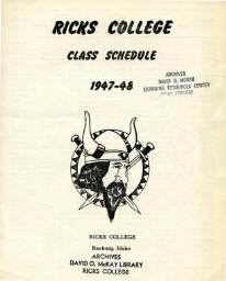 Ricks College Class Schedule 1947-48