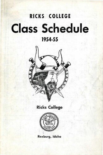 Ricks College Class Schedule 1954-55