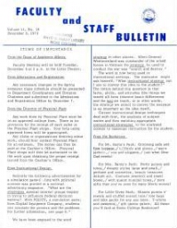 Faculty Bulletin, Volume 11, No. 14, December 3, 1973