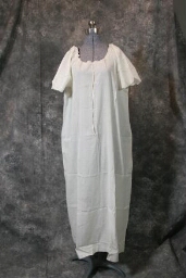White Cotton Nightgown 2 Button Closure