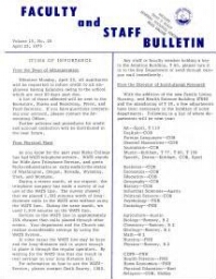 Faculty Bulletin, Volume 10, No. 29, April 23, 1973