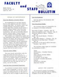Faculty Bulletin, Volume 12, No. 29, April 14, 1975