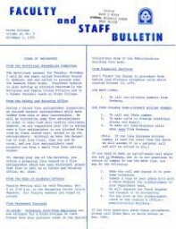 Faculty Bulletin, Volume 14, No. 9, November 1, 1976