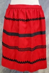 Red Striped Mini Skirt