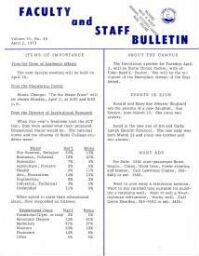 Faculty Bulletin, Volume 10, No. 26, April 2, 1973