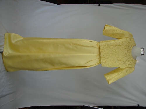 Yellow satin dress