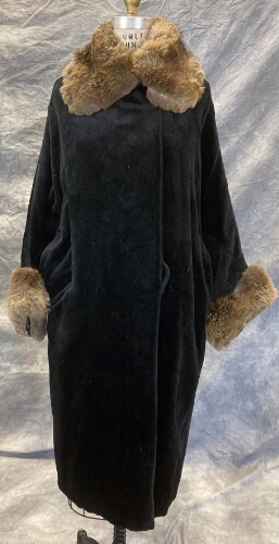 Corduroy Coat Fur Trim