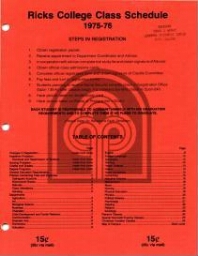 Ricks College Class Schedule 1975-76