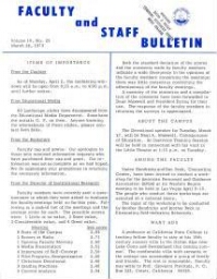 Faculty Bulletin, Volume 10, No. 25, March 26, 1973
