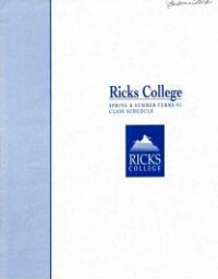 Ricks College Spring & Summer Teams 95 Class Schedule