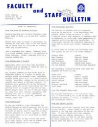 Faculty Bulletin, Volume 13, No. 19, February 9, 1976
