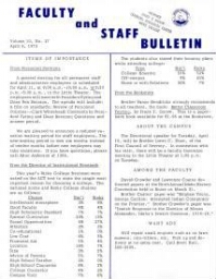 Faculty Bulletin, Volume 10, No. 27, April 9, 1973