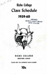 Ricks College Class Schedule 1959-60
