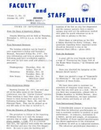 Faculty Bulletin, Volume 11, No. 10, October 29, 1973