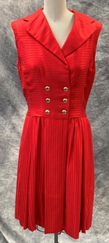 Red Double Breasted Button Dress